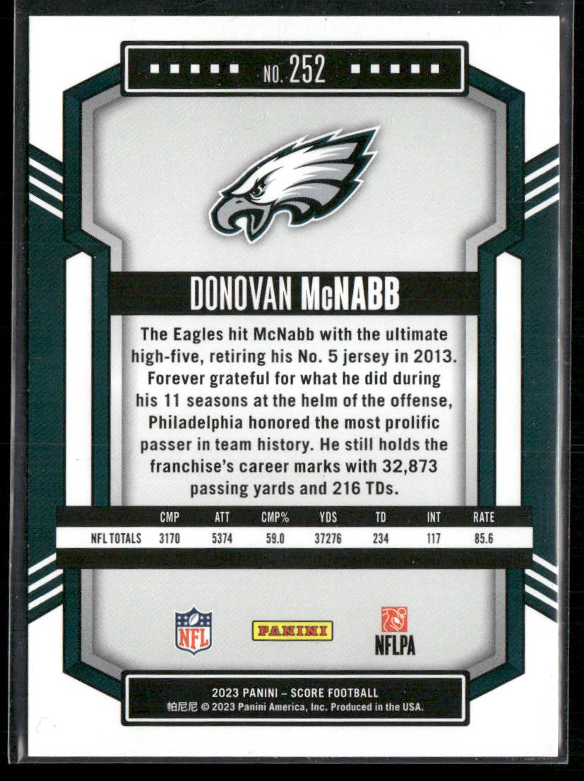Donovan McNabb 2023 Score Red #252 Philadelphia Eagles