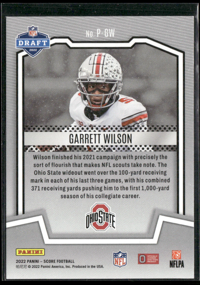Garrett Wilson 2022 Score PROtential #P-GW Ohio State Buckeyes