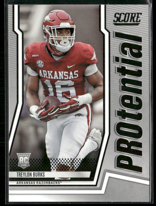 Treylon Burks 2022 Score PROtential #P-TB Arkansas Razorbacks