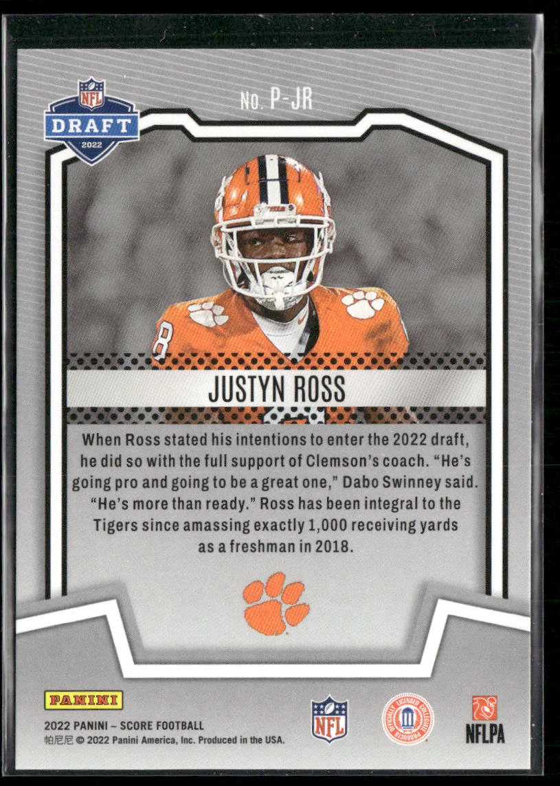 Justyn Ross 2022 Score PROtential #P-JR Clemson Tigers