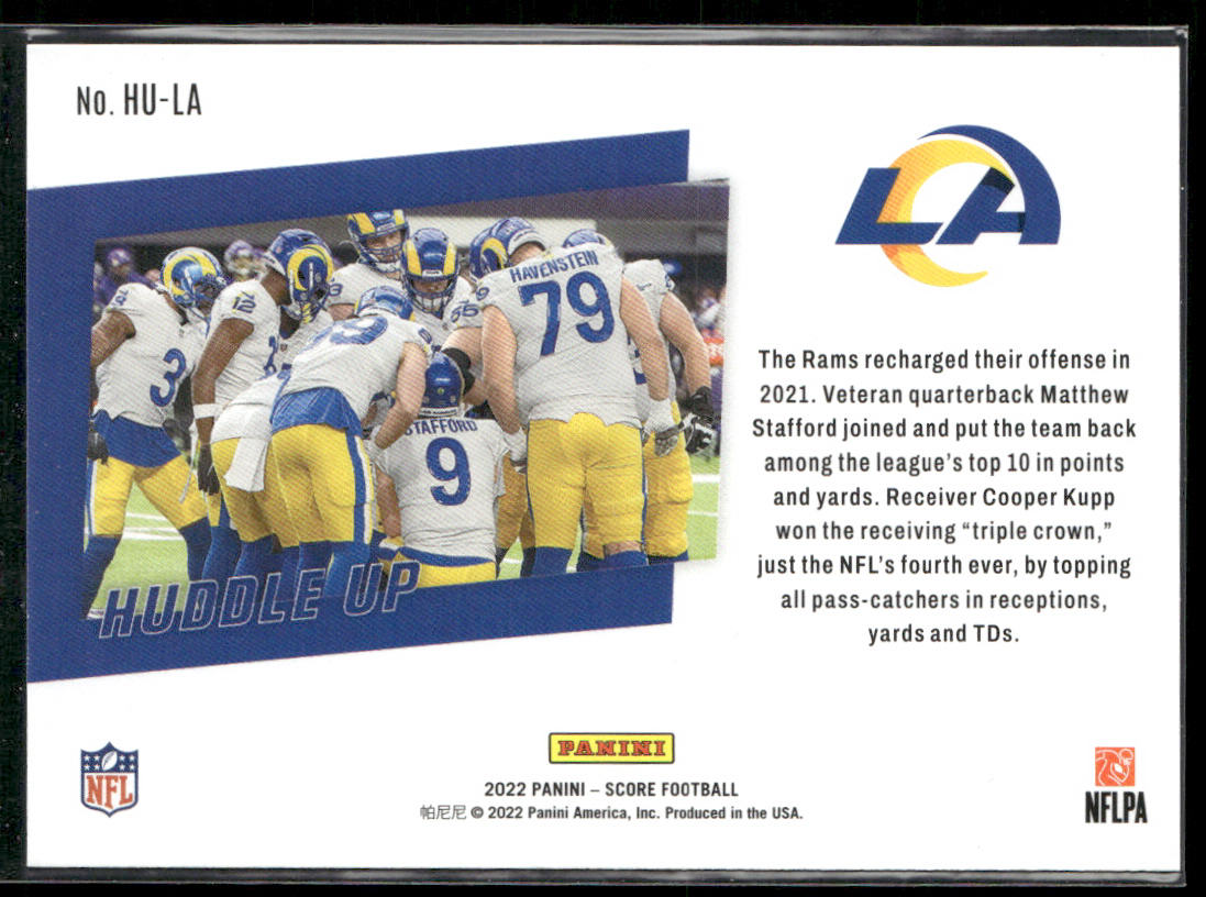Los Angeles Rams 2022 Score Huddle Up Gold #HU-LA Los Angeles Rams