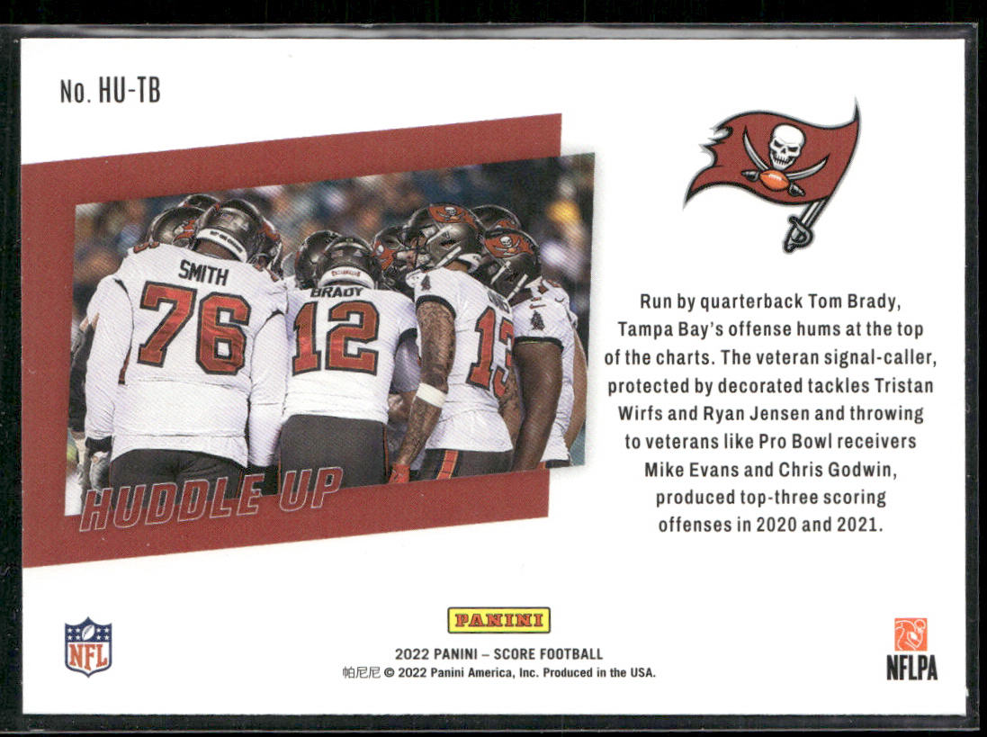 Tampa Bay Buccaneers 2022 Score Huddle Up #HU-TB Tampa Bay Buccaneers