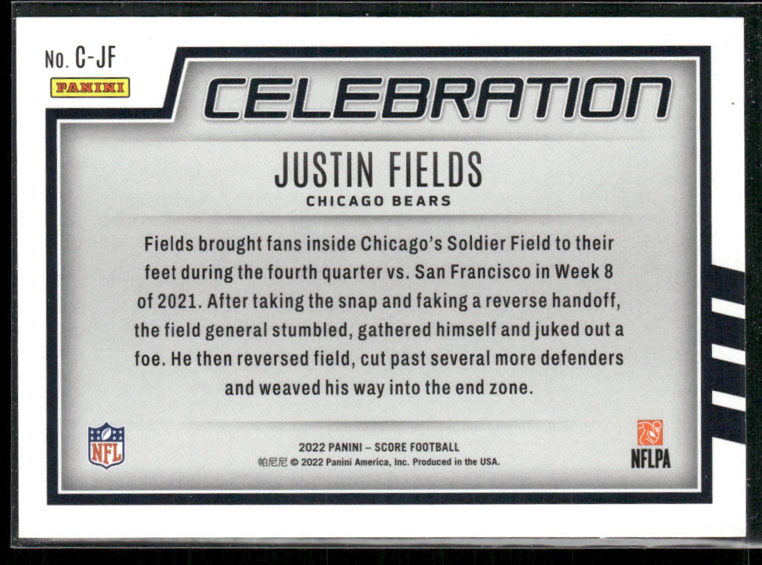 Justin Fields 2022 Score Celebration #C-JF Chicago Bears