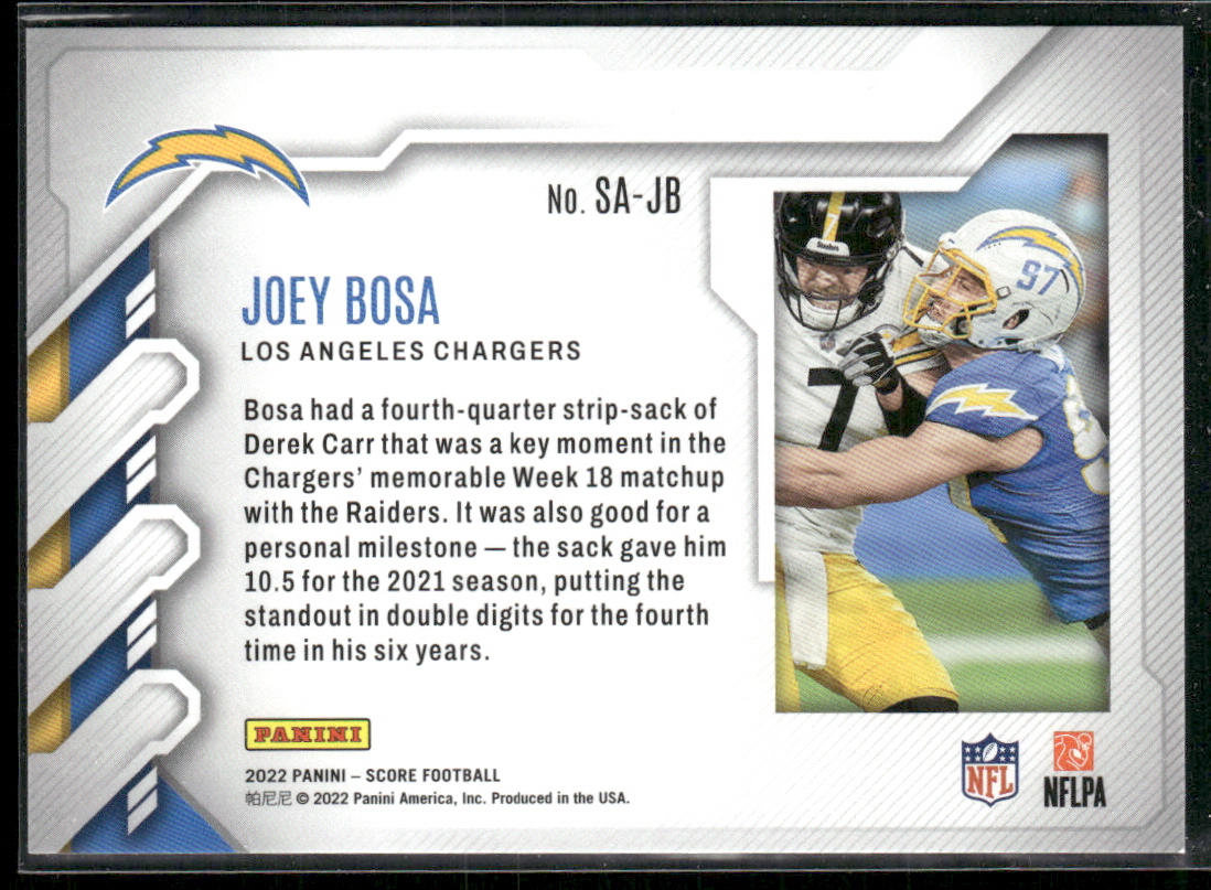 Joey Bosa 2022 Score Sack Attack #SA-JB Los Angeles Chargers