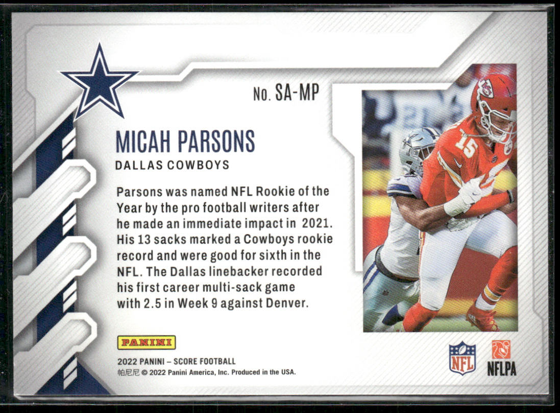 Micah Parsons 2022 Score Sack Attack #SA-MP Dallas Cowboys