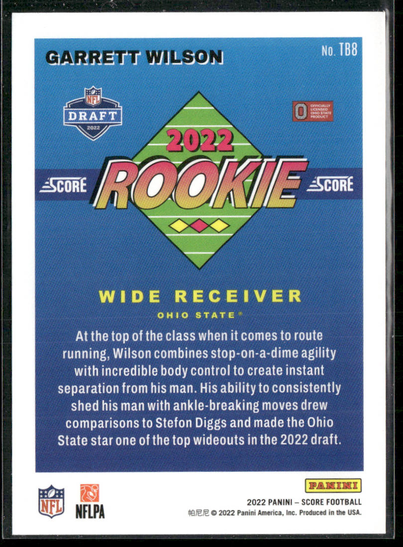 Garrett Wilson 2022 Score 1992 Throwback Rookie #TB8 Ohio State Buckeyes