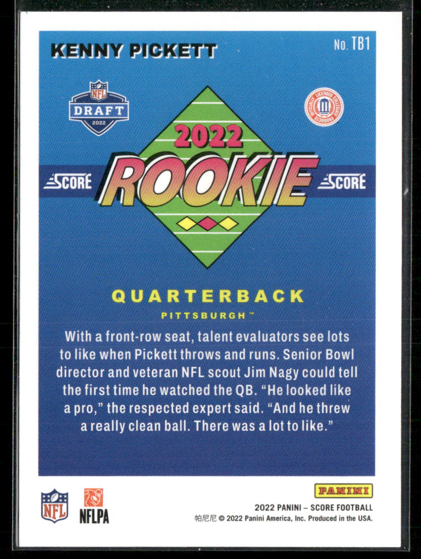 Kenny Pickett 2022 Score 1992 Throwback Rookie #TB1 Pittsburgh Panthers