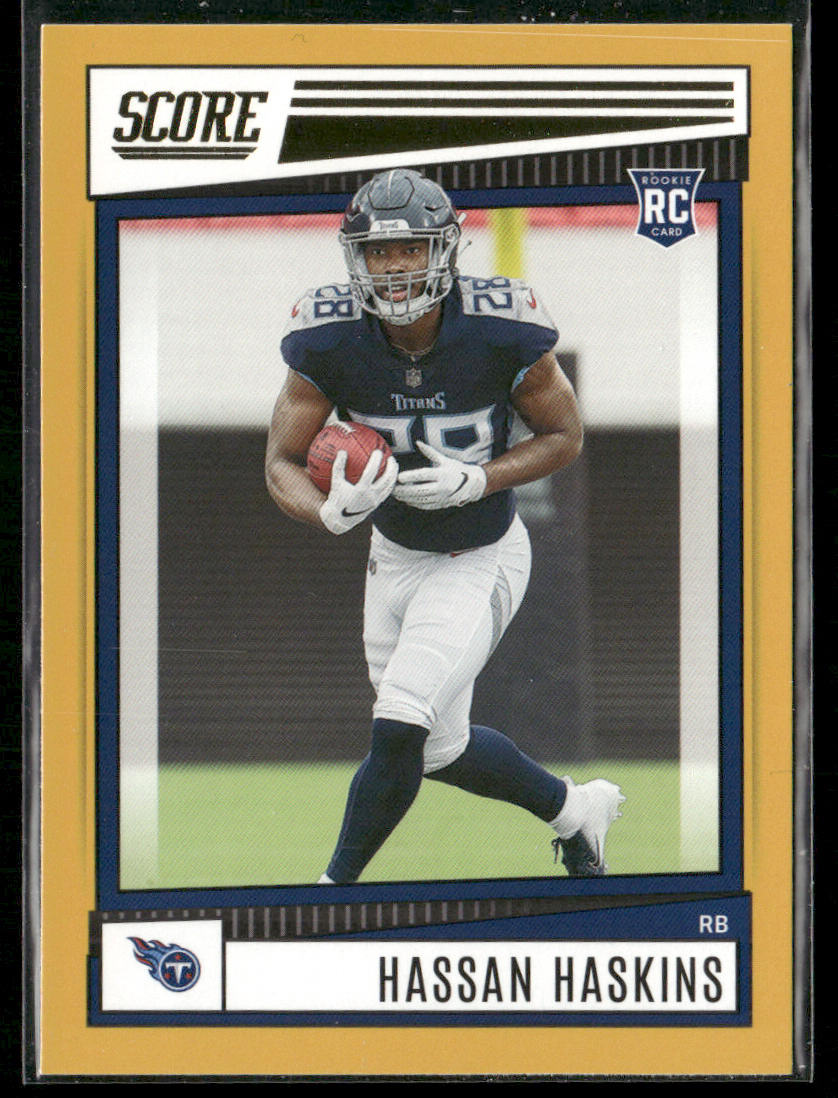 Hassan Haskins 2022 Score Gold #327 RC Tennessee Titans
