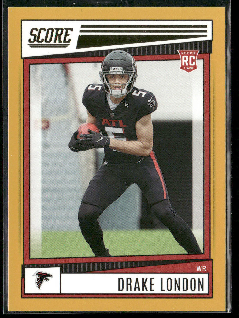 Drake London 2022 Score Gold #379 RC Atlanta Falcons