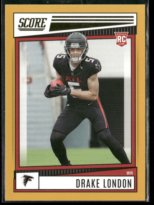 Drake London 2022 Score Gold #379 RC Atlanta Falcons