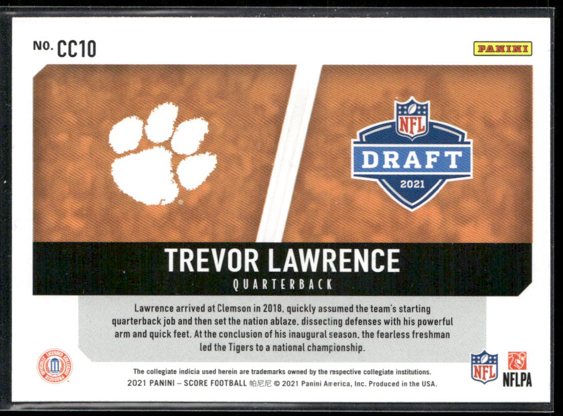 Trevor Lawrence 2021 Score Collegiate Champions #CC10 Clemson Tigers