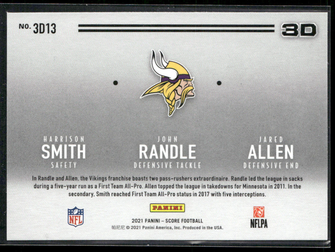 Harrison Smith / John Randle / Jared Allen 2021 Score 3D #3D13