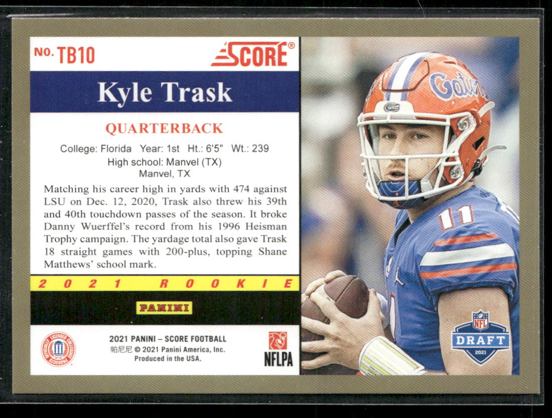 Kyle Trask 2021 Score 1991 Throwback #TB10 Florida Gators