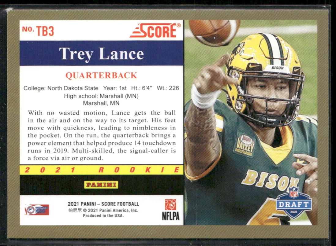 Trey Lance 2021 Score 1991 Throwback #TB3 North Dakota State Bison