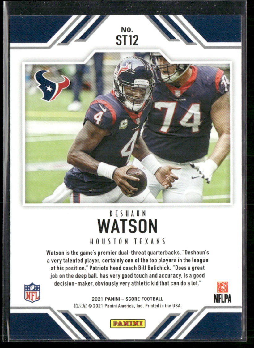 Deshaun Watson 2021 Score Score Team #ST12 Houston Texans
