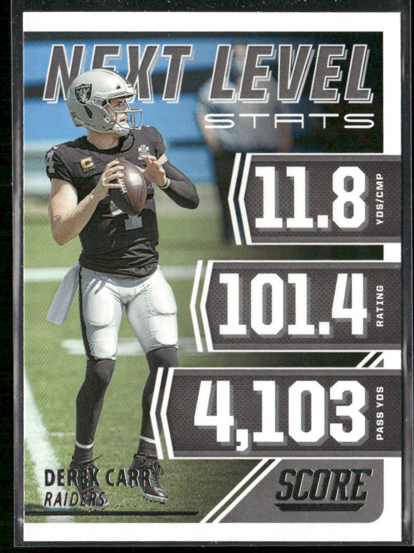 Derek Carr 2021 Score Next Level Stats #NL5 Las Vegas Raiders