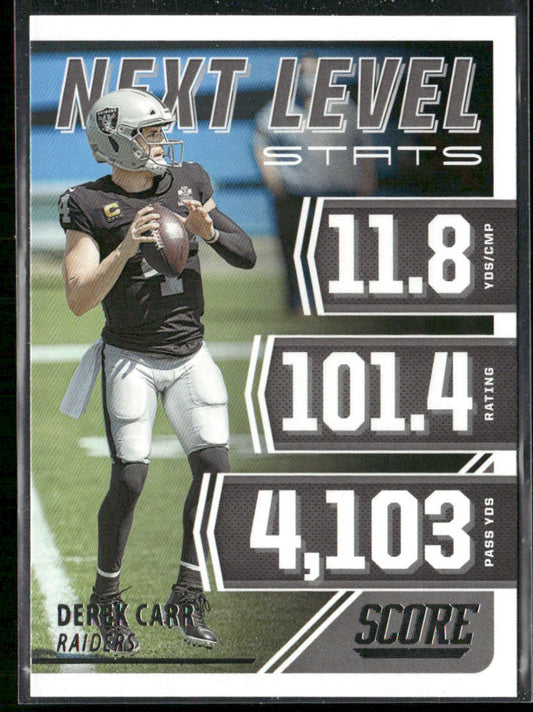 Derek Carr 2021 Score Next Level Stats #NL5 Las Vegas Raiders