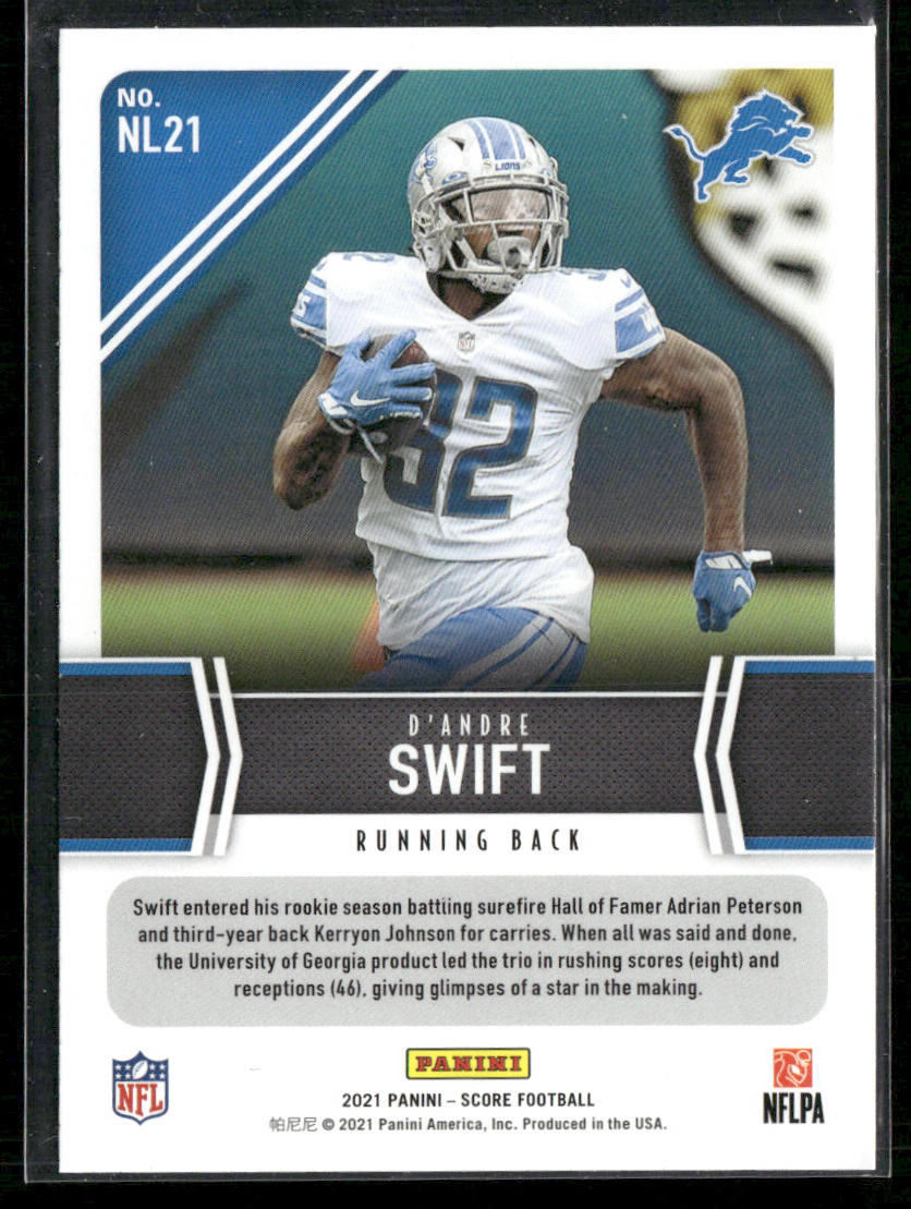 D'Andre Swift 2021 Score Next Level Stats #NL21 Detroit Lions