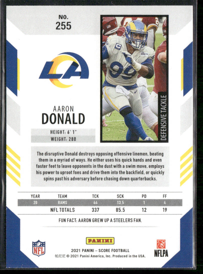 Aaron Donald 2021 Score Red #255 Los Angeles Rams