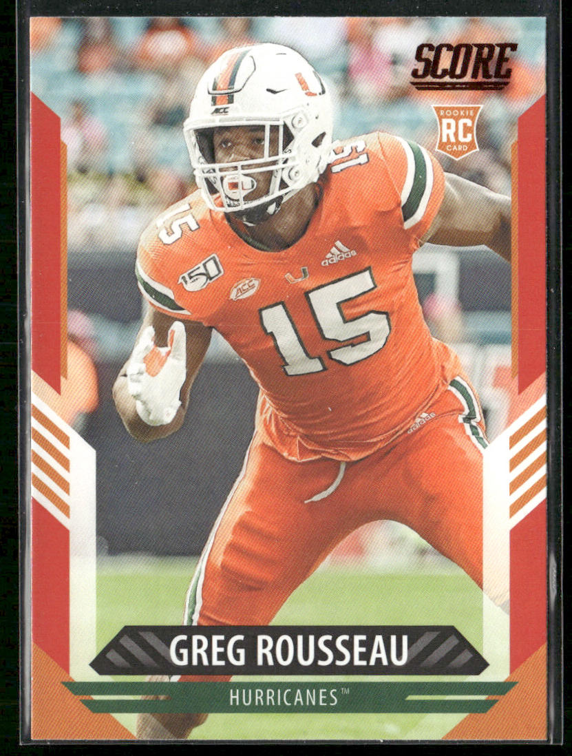 Greg Rousseau 2021 Score Red #345 RC Miami Hurricanes
