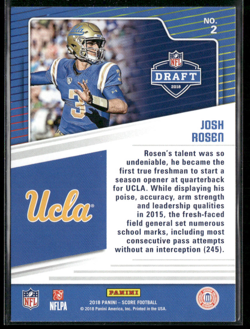 Josh Rosen 2018 Score NFL Draft #2 UCLA Bruins