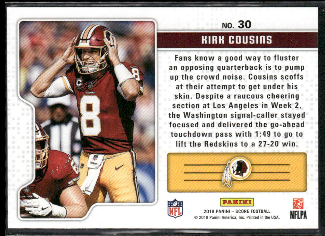 Kirk Cousins 2018 Score Signal Callers #30 Washington Redskins