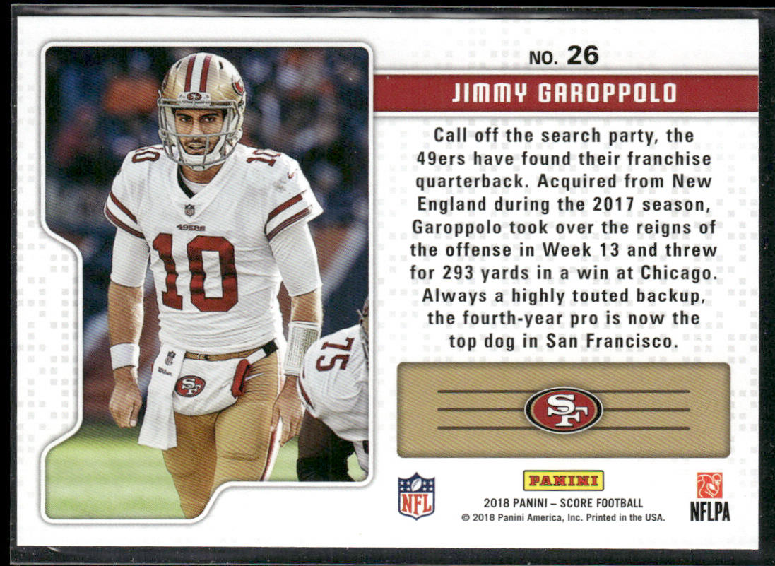 Jimmy Garoppolo 2018 Score Signal Callers #26 San Francisco 49ers