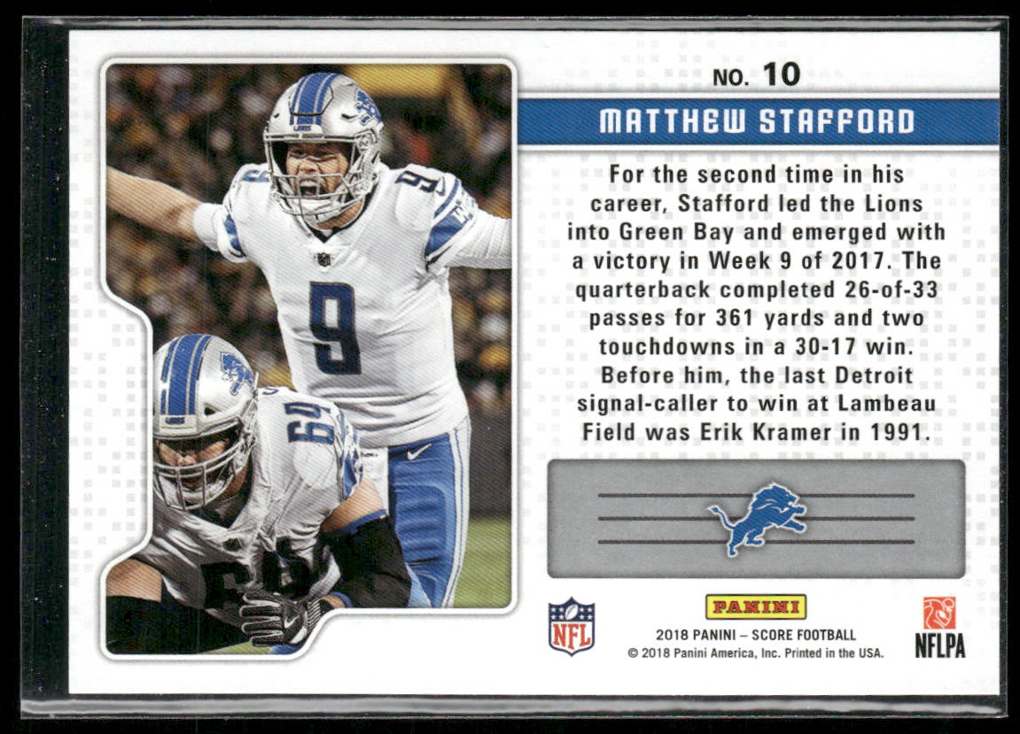 Matthew Stafford 2018 Score Signal Callers #10 Detroit Lions