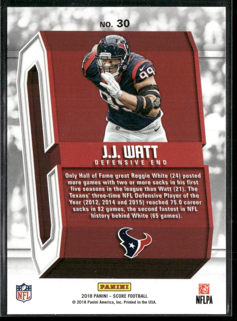 J.J. Watt 2018 Score Captains #30 Houston Texans