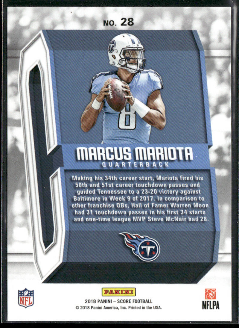 Marcus Mariota 2018 Score Captains #28 Tennessee Titans