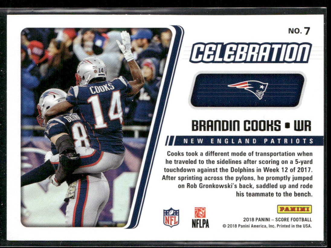 Brandin Cooks 2018 Score Celebration #7 New England Patriots