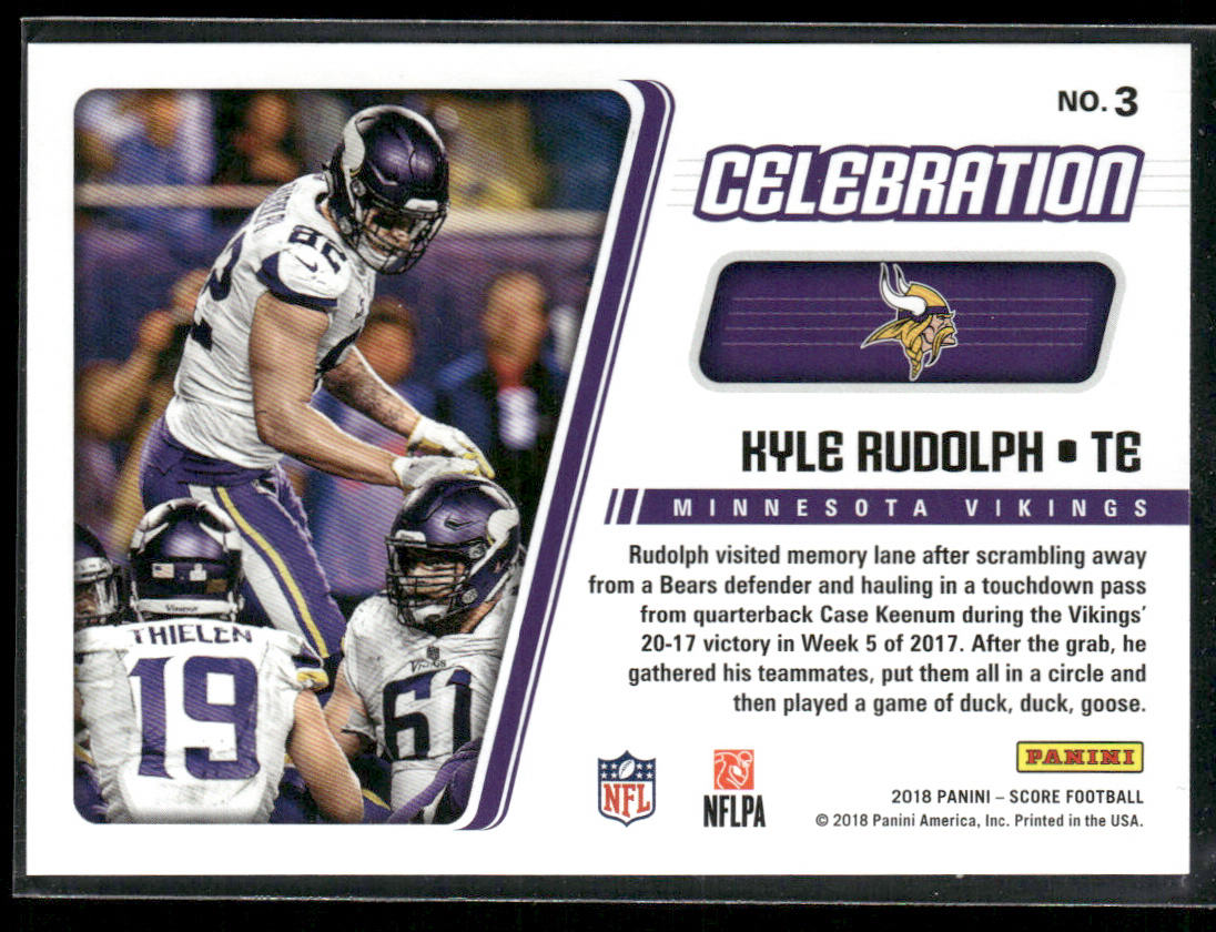 Kyle Rudolph 2018 Score Celebration #3 Minnesota Vikings