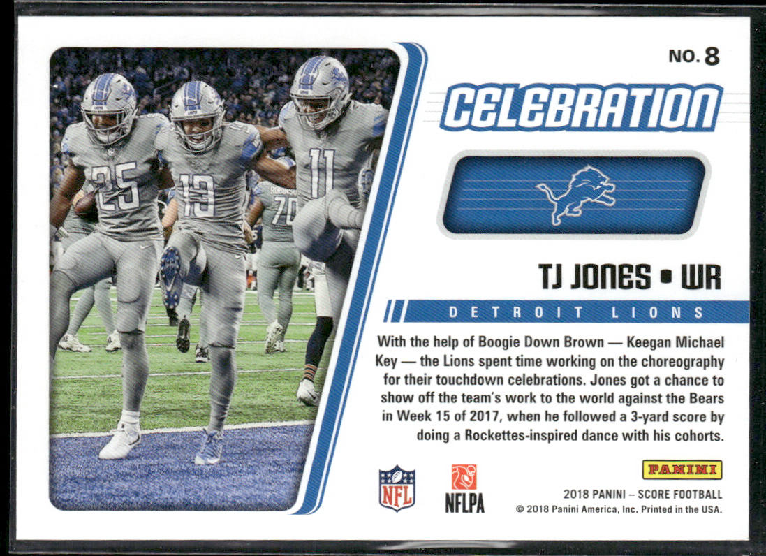 TJ Jones 2018 Score Celebration #8 Detroit Lions