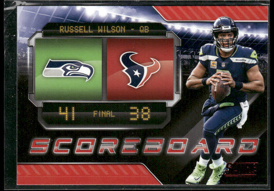 Russell Wilson 2018 Score Scoreboard Red #8 Seattle Seahawks