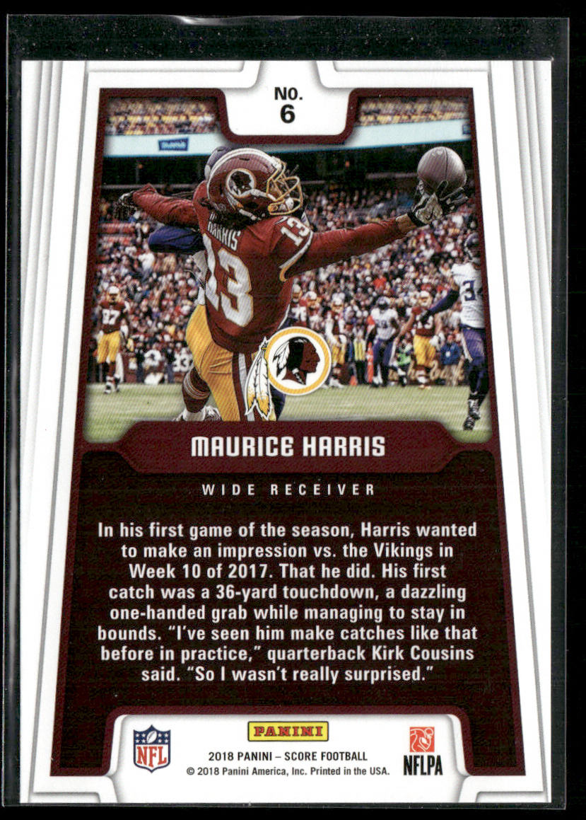 Maurice Harris 2018 Score All Hands Team #6 Washington Redskins