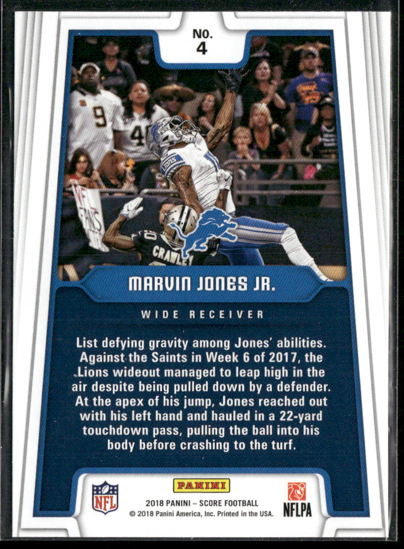 Marvin Jones 2018 Score All Hands Team #4 Detroit Lions
