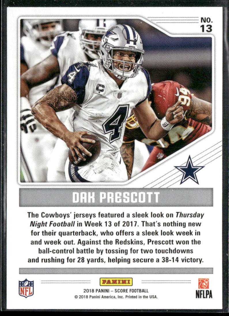 Dak Prescott 2018 Score Color Rush #13 Dallas Cowboys