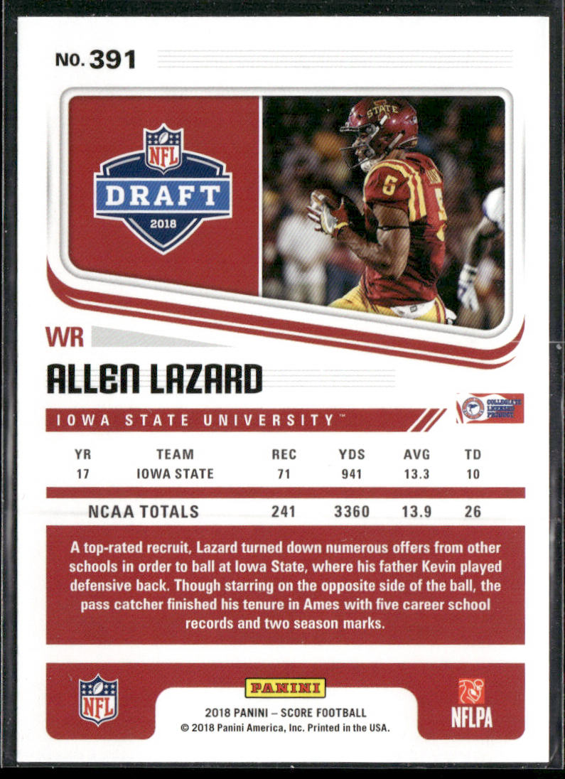 Allen Lazard 2018 Score Red #391 Iowa State Cyclones