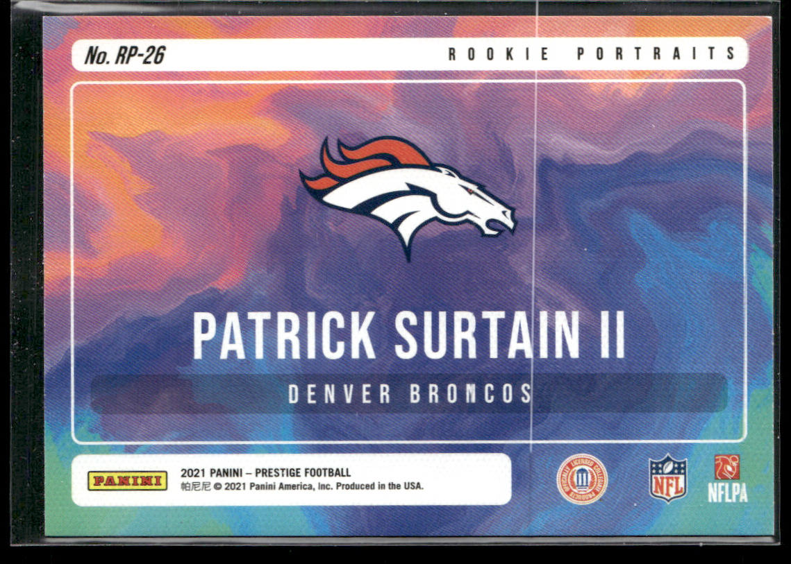 Patrick Surtain II 2021 Panini Prestige Rookie Portraits #RP-26 Denver Broncos