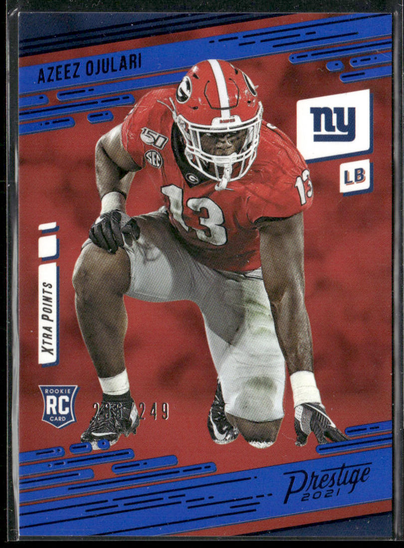 Azeez Ojulari 2021 Panini Prestige Xtra Points Blue #269 SN,RC New York Giants