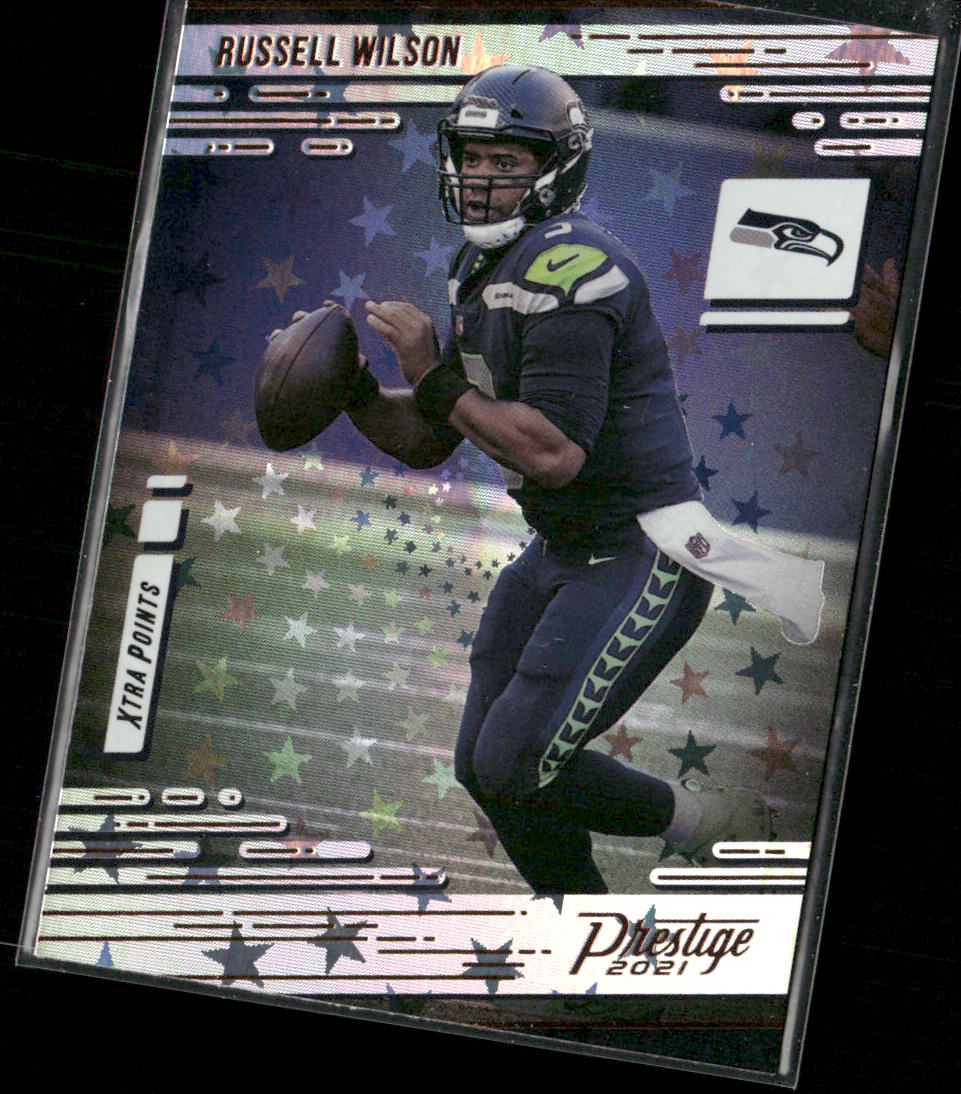 Russell Wilson 2021 Panini Prestige Xtra Points Astral #197 Seattle Seahawks