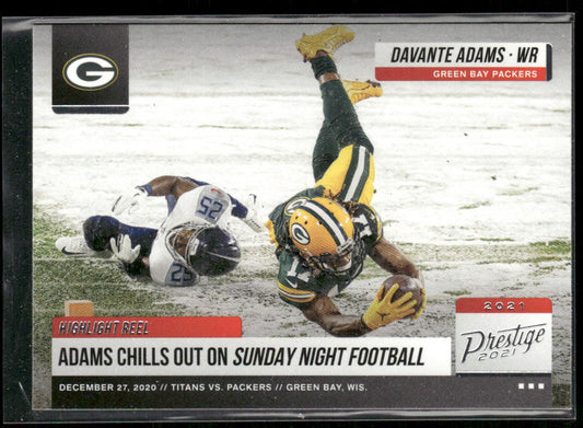 Davante Adams 2021 Panini Prestige Highlight Reel #HR-DA Green Bay Packers