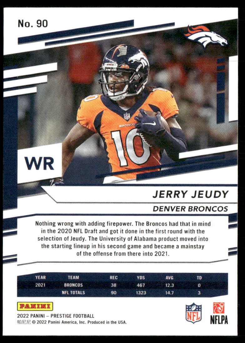 Jerry Jeudy 2022 Panini Prestige #90 Denver Broncos