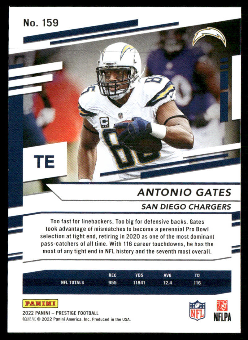 Antonio Gates 2022 Panini Prestige #159 San Diego Chargers