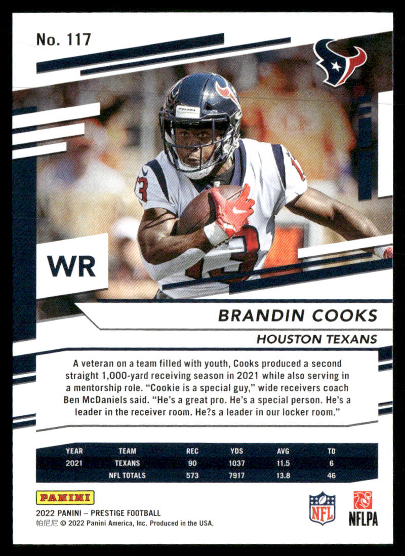 Brandin Cooks 2022 Panini Prestige #117 Houston Texans