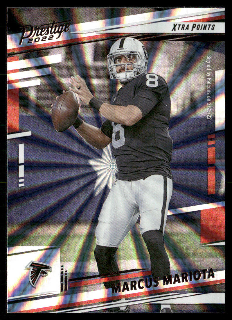 Marcus Mariota 2022 Panini Prestige Xtra Points Sunburst #292 Atlanta Falcons