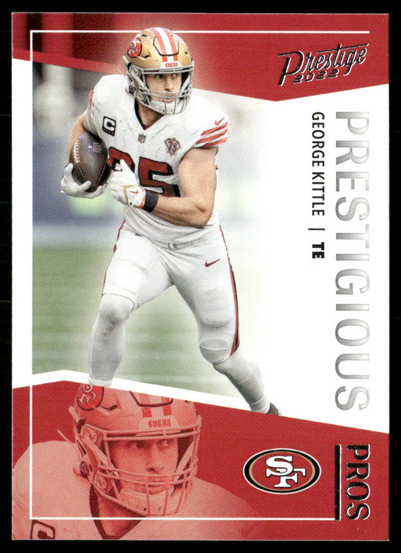 George Kittle 2022 Panini Prestige Prestigious Pros #PP-11 San Francisco 49ers