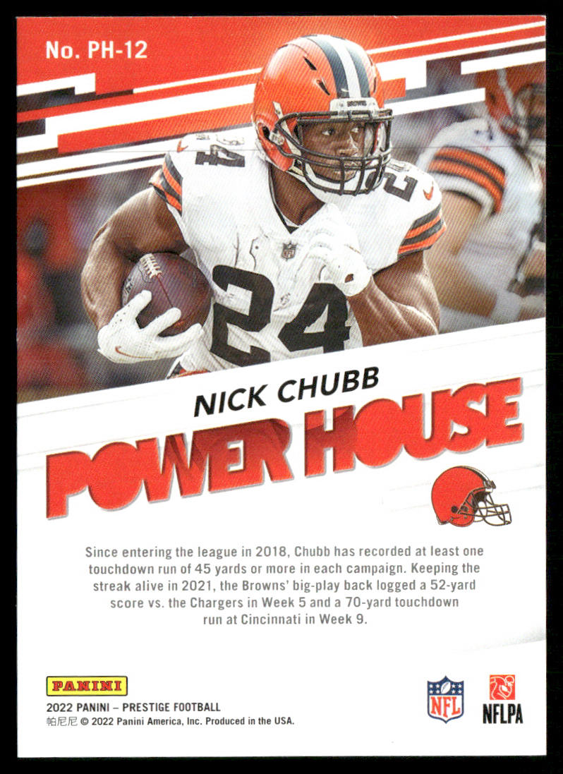 Nick Chubb 2022 Panini Prestige Power House #PH-12 Cleveland Browns
