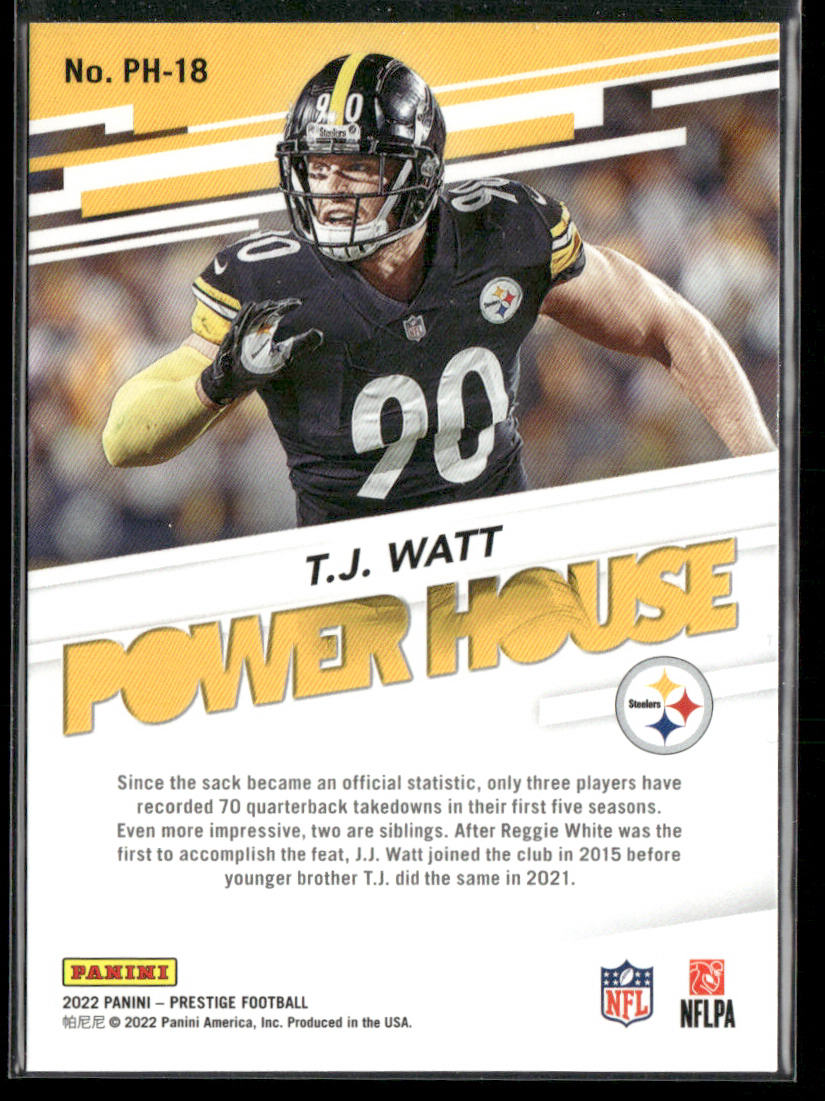 T.J. Watt 2022 Panini Prestige Power House #PH-18 Pittsburgh Steelers