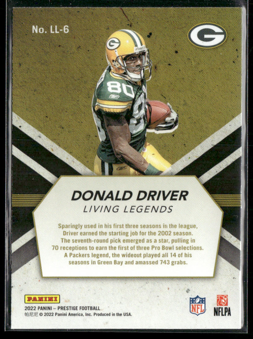 Donald Driver 2022 Panini Prestige Living Legends #LL-6 Green Bay Packers